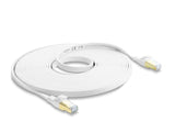 Delock RJ45 Flachband Patchkabel Cat.8.1 U/FTP bis 40 Gbps 7,5 m weiß
