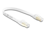 Delock RJ45 Flachband Patchkabel Cat.8.1 U/FTP bis 40 Gbps 0,25 m weiß