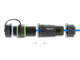 Delock Kabelverbinder RJ45 Buchse zu RJ45 Buchse Cat.6 mit M20 x 1,5 mm Gewinde und Verschlusskappe mit Gehäuse kompatibel mit Starlink IP68 staub- und wasserdicht
