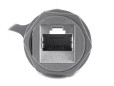 Delock Kabelverbinder RJ45 Buchse zu RJ45 Buchse Cat.6A mit M23.5 x 1,5 mm Gewinde und Verschlusskappe IP68 staub- und wasserdicht grau