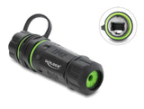 Delock Kabelverbinder RJ12 Buchse zu RJ12 Buchse mit M20 x 1,5 mm Gewinde und Verschlusskappe mit Gehäuse IP68 staub- und wasserdicht