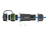 Delock Kabelverbinder RJ12 Buchse zu RJ12 Buchse mit M20 x 1,5 mm Gewinde und Verschlusskappe mit Gehäuse IP68 staub- und wasserdicht