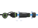 Delock Kabel RJ45 Stecker zu RJ45 Buchse Cat.6 zum Einbau mit M20 x 1,5 mm Gewinde und Gehäuse kompatibel mit Starlink IP68 staub- und wasserdicht 1 m schwarz
