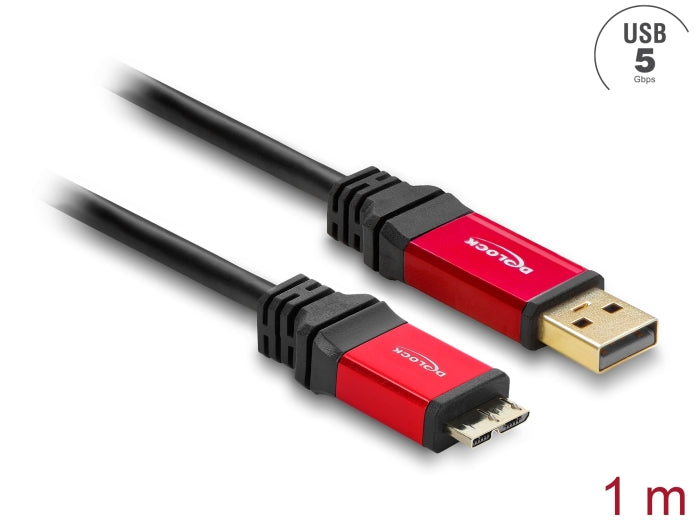Delock USB 5 Gbps Kabel Typ-A Stecker zu USB 5 Gbps Typ Micro-B Stecker 1 m Premium