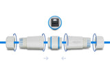 Delock Kabelverbinder RJ45 Buchse zu RJ45 Buchse Cat.6A mit M23.5 x 1,5 mm Gewinde IP68 staub- und wasserdicht weiß