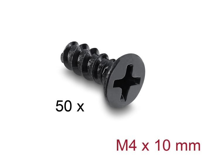 Delock Lüfterschraube M4 x 10 mm 50 Stück schwarz