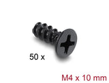 Delock Lüfterschraube M4 x 10 mm 50 Stück schwarz