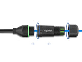 Delock Kabel RJ45 Buchse zu offene Kabelenden zum Einbau Cat.6 mit M16,8 x 1,5 mm Gewinde und Gehäuse 50 cm schwarz