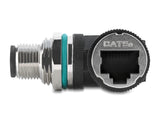 Delock M12 Adapter D-kodiert 4 Pin Stecker zu RJ45 Buchse zum Einbau rund 90° gewinkelt