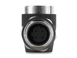 Delock M12 Adapter D-kodiert 4 Pin Buchse zu RJ45 Buchse zum Einbau rund 90° gewinkelt