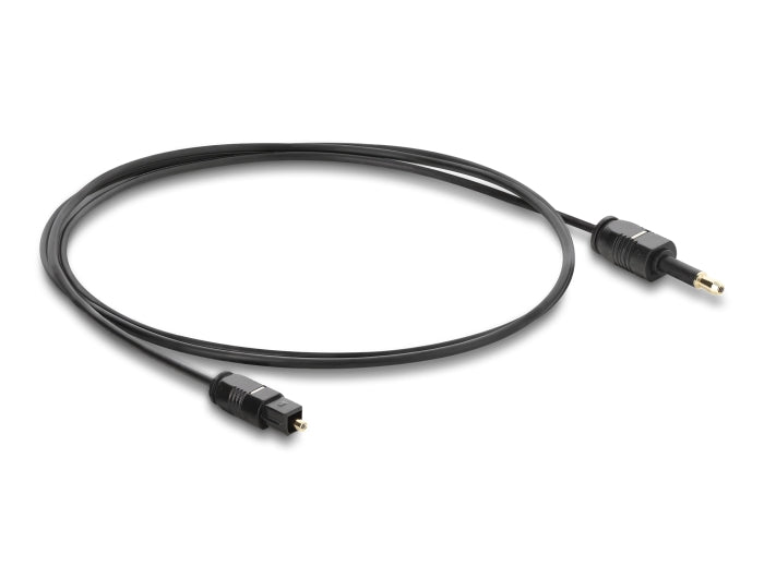 Delock TOSLINK Kabel mini TOSLINK 3,5 mm Stecker auf TOSLINK Stecker, Ø 2,2 mm, 1 m, schwarz