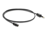 Delock TOSLINK Kabel mini TOSLINK 3,5 mm Stecker auf TOSLINK Stecker, Ø 2,2 mm, 1 m, schwarz
