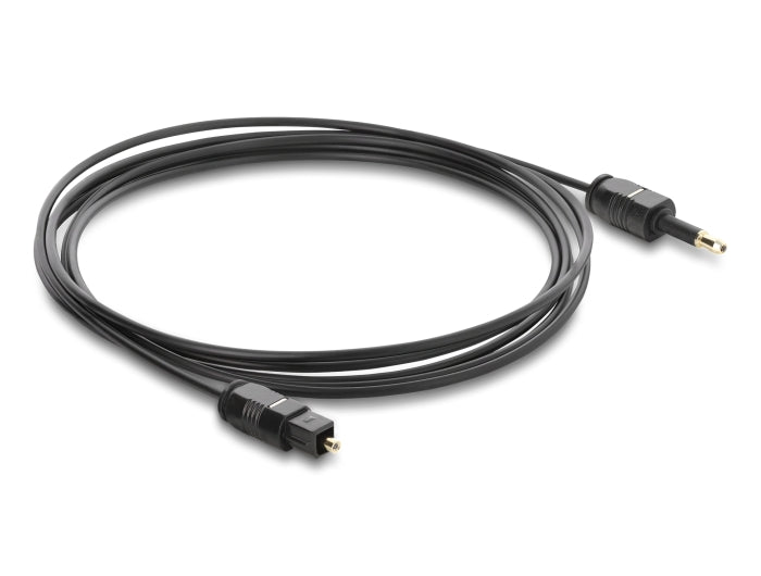 Delock TOSLINK Kabel mini TOSLINK 3,5 mm Stecker auf TOSLINK Stecker, Ø 2,2 mm, 2 m, schwarz