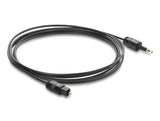 Delock TOSLINK Kabel mini TOSLINK 3,5 mm Stecker auf TOSLINK Stecker, Ø 2,2 mm, 2 m, schwarz