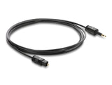 Delock TOSLINK Kabel mini TOSLINK 3,5 mm Stecker auf TOSLINK Stecker, Ø 2,2 mm, 1,5 m, schwarz