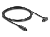 Delock TOSLINK Kabel Stecker 90° gewinkelt auf Stecker gerade, Ø 4 mm, 2 m, schwarz