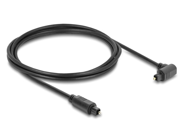 Delock TOSLINK Kabel Stecker 90° gewinkelt auf Stecker gerade, Ø 4 mm, 3 m, schwarz