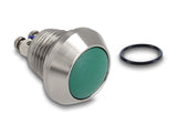 Delock Drucktaster zum Einbau 12 mm 2 x Schraubklemme tastend grün