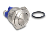 Delock Drucktaster zum Einbau 16 mm 2 x Schraubklemme Taster tastend gewölbt