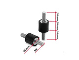 Delock Vibrationsdämpfer M4 x 0,7 mm D 10 x H 10 mm mit 2 x Außengewinde 4 Stück schwarz