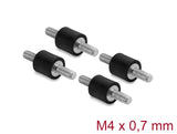 Delock Vibrationsdämpfer M4 x 0,7 mm D 10 x H 10 mm mit 2 x Außengewinde 4 Stück schwarz