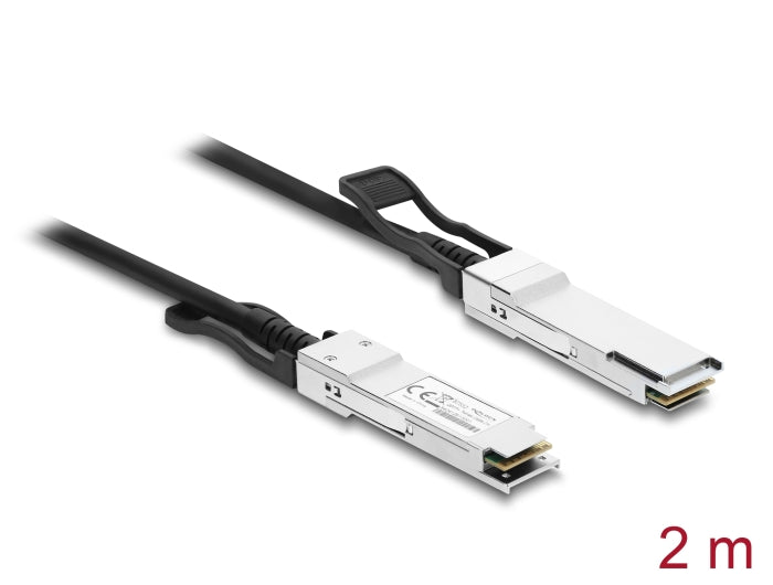 Delock Twinax Kabel QSFP28 Stecker zu QSFP28 Stecker 100 Gbps 2 m