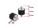 Delock Vibrationsdämpfer M6 x 1 mm D 20 x H 15 mm mit 2 x Außengewinde 4 Stück schwarz