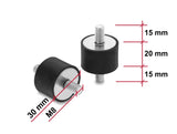 Delock Vibrationsdämpfer M8 x 1,25 mm D 30 x H 20 mm mit 2 x Außengewinde 4 Stück schwarz