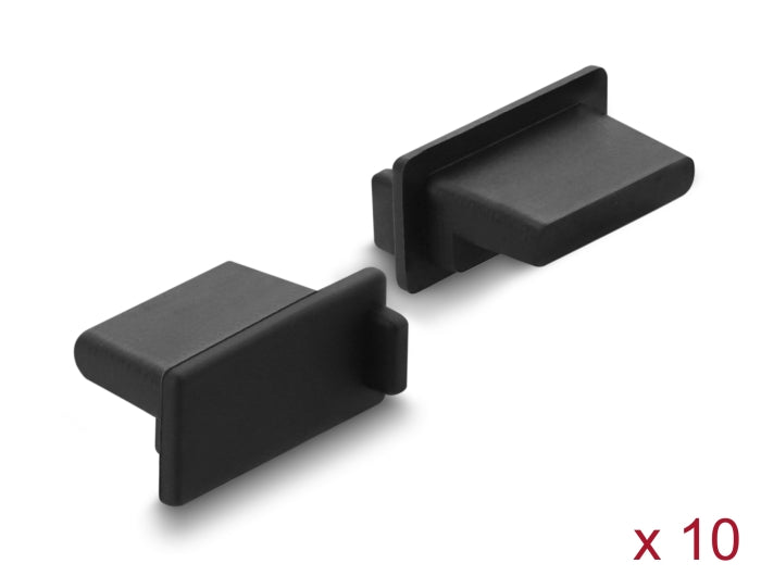Delock Staubschutz für USB Typ-A Buchse 10 Stück Silikon schwarz