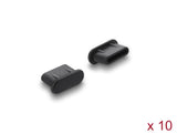 Delock Staubschutz für USB Type-C™ Buchse 10 Stück Silikon schwarz
