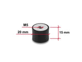 Delock Vibrationsdämpfer M5 x 0,8 mm D 20 x H 15 mm mit 2 x Innengewinde 4 Stück schwarz