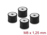 Delock Vibrationsdämpfer M8 x 1,25 mm D 30 x H 20 mm mit 2 x Innengewinde 4 Stück schwarz