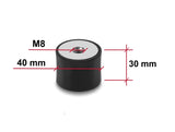 Delock Vibrationsdämpfer M8 x 1,25 mm D 40 x H 30 mm mit 2 x Innengewinde 4 Stück schwarz