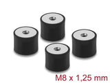 Delock Vibrationsdämpfer M8 x 1,25 mm D 40 x H 30 mm mit 2 x Innengewinde 4 Stück schwarz