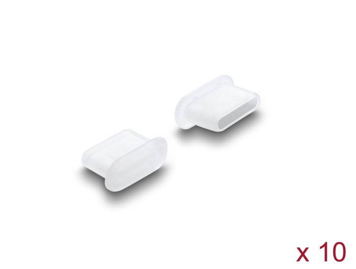 Delock Staubschutz für USB Type-C™ Buchse 10 Stück Silikon transparent