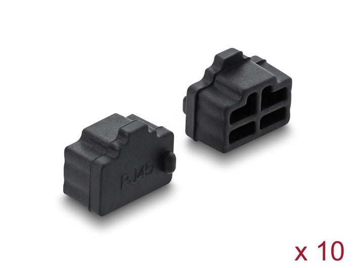 Delock Staubschutz für RJ45 Buchse 10 Stück Silikon schwarz