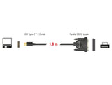 Delock Adapter USB Type-C™ 2.0 Stecker > 1 x Parallel DB25 Buchse