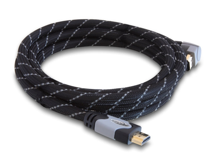 Delock Kabel High Speed HDMI mit Ethernet – HDMI A Stecker > HDMI A Stecker gewinkelt 4K 5 m