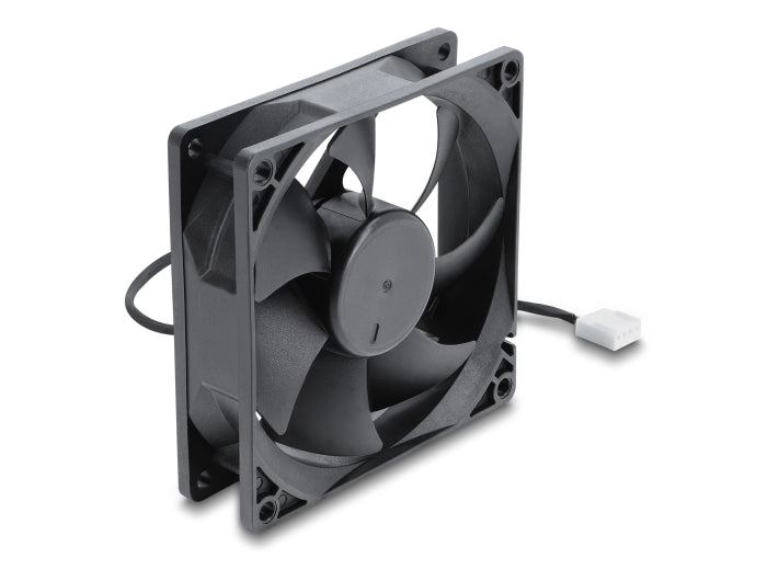 Delock Axiallüfter 48 V DC, 92 x 92 x 25 mm mit 4 Pin PWM Lüfteranschluss schwarz