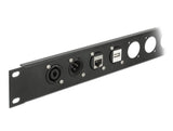 Delock D-Typ Modul RJ45 Buchse zu Buchse 90° gewinkelt Cat.6A schwarz / silber
