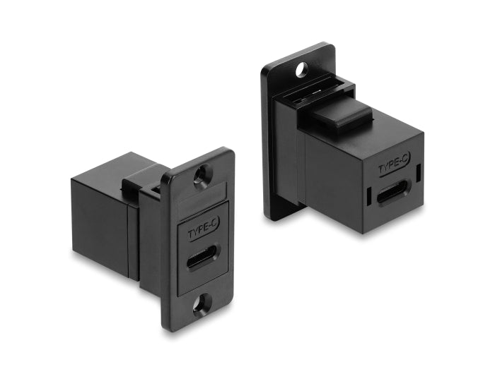 Delock Panel Mount USB 2.0 Type-C™ Buchse zu Buchse schwarz
