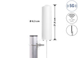 Delock 5G LTE Antenne SMA Stecker 3 - 5 dBi starr omnidirektional Wand- und Mastmontage outdoor weiß