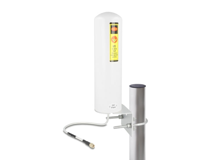 Delock 5G LTE Antenne SMA Stecker 3 - 5 dBi starr omnidirektional Wand- und Mastmontage outdoor weiß