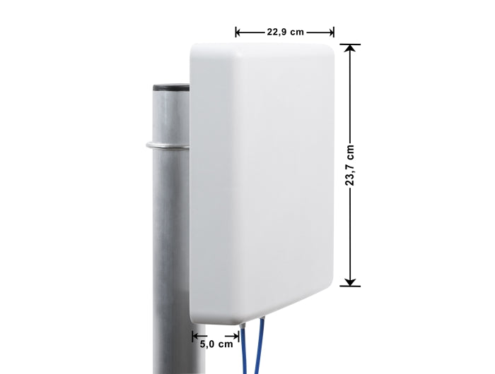 Delock LTE MIMO Antenne 2 x N Buchse 8 dBi direktional mit Anschlusskabel RG-402 37 cm outdoor beige