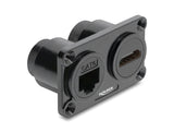 Delock Dual Einbaubuchse RJ45 Buchse Cat.6 + HDMI Buchse 4K schwarz