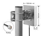 Delock WiFi 2,4 GHz Antenne N Stecker 8 dBi direktional mit Anschlusskabel RG-58, 50 cm weiß outdoor