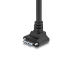 Delock USB 5 Gbps Kabel USB Typ-A Stecker gerade zu USB Micro-B Stecker mit Schraubenabstand 18 mm 90° nach oben gewinkelt 0,3 m schwarz