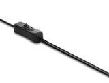 Delock Lüfterkabel DC Buchse 5,5 x 2,1 mm zu 2 x 4 Pin Lüfteranschluss Stecker (2 Pins belegt) mit Schalter 1 m