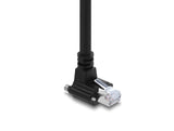 Delock GigE Kamera Kabel RJ45 Stecker 90° gewinkelt mit Schrauben, Steckerlänge 28 mm zu RJ45 Stecker Cat.6 S/FTP 4 m schwarz