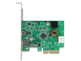 Delock PCI Express x4 Karte zu 1 x extern USB Type-C™ Buchse mit PD Funktion + 1 x extern USB Typ-A Buchse USB 10 Gbps